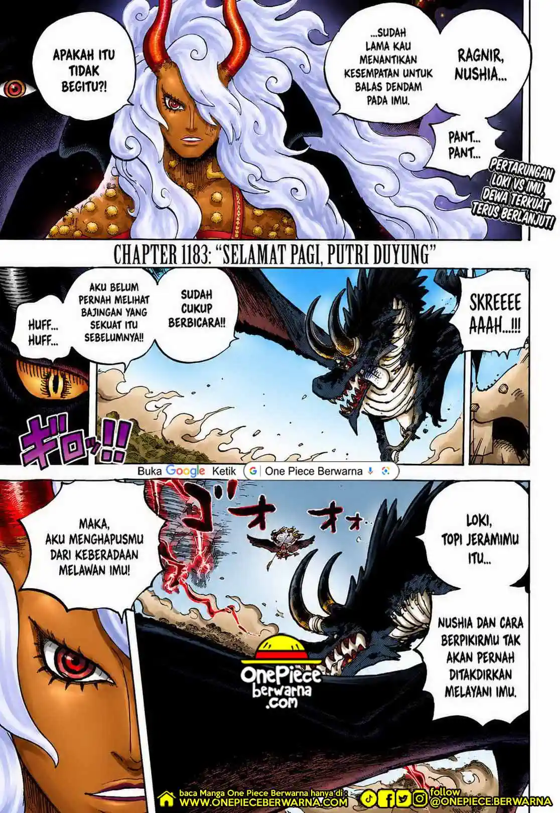 One Piece berwarna 1183 1184 1185 bahasa indonesia